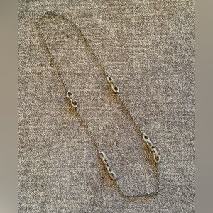 BR Elegant Silver & Crystal Chain Necklace